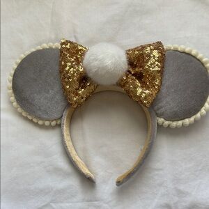 Disney Gold and Gray Minnie Mouse Ears Headband